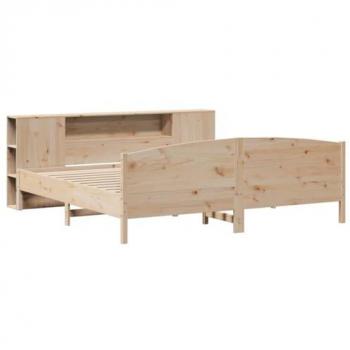 VidaXL Massivholzbett mit Regal 200x200 cm aus Kiefernholz ohne Matratze