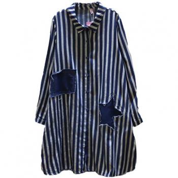 Chemise Streetwear Femme XITAO à Rayures Contrastées