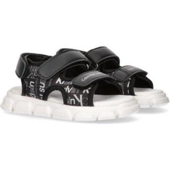 Calvin Klein Jeans AOP‑Schnappklemmsandale, Logoprinz, Sommermodell