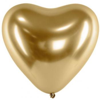 50 Herzballons in Gold für romantische Anlässe