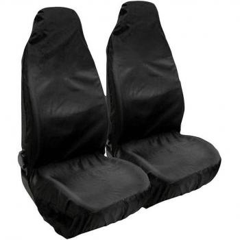 Fundas de Asiento de Coche de Nylon Negras (2 Unidades) 132x54 cm Impermeables y Resistentes a Arañazos
