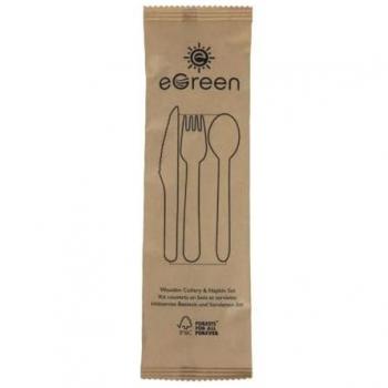 EarthServe 4‑Piece Wooden Dining Kit – Individually Wrapped (250)