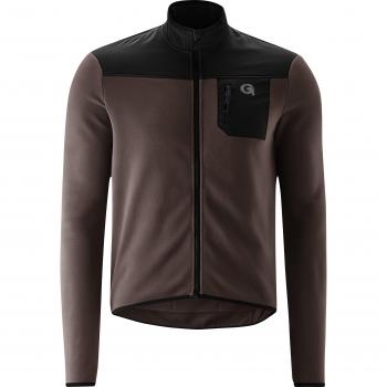 GONSO Adventure Jersey Fleece M – Herren Radtrikot Langarm, Full Zip, recyceltes Polyester – Gr. XXL – Braun