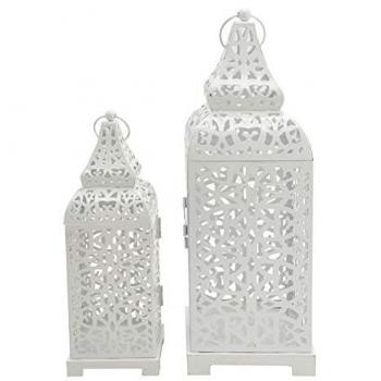 Candelabros Metal Blanco Rebecca Mobili Set de 2 39x14,5x14,5