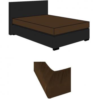 Uni-Mako Satin-Baumwolle Spannbettlaken Lorena – 48 Farben, 100 × 200 cm Kaffee