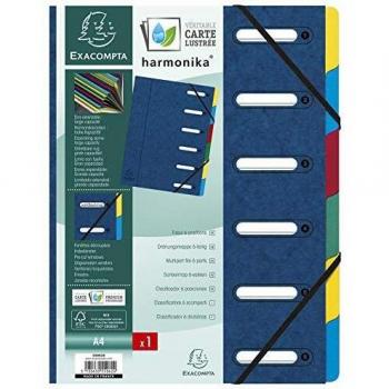 Porte‑Documents Classificateur Exacompta 55062E Intercale 6 Compartiments – Bleu