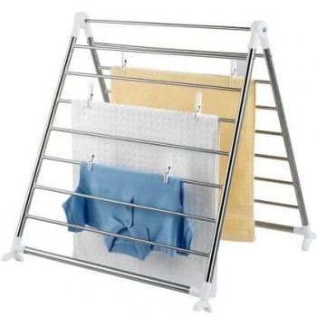 WENKO Badewannen Wäscheständer 65x150cm Edelstahl Verstellbar 10m Wäschetrockner