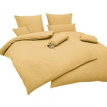 Bettwäsche JANINE Piano 240 x 220 cm + 2 Kissenhüllen 80 x 80 cm, Soft-Seersucker, 100% Baumwolle, cremefarben