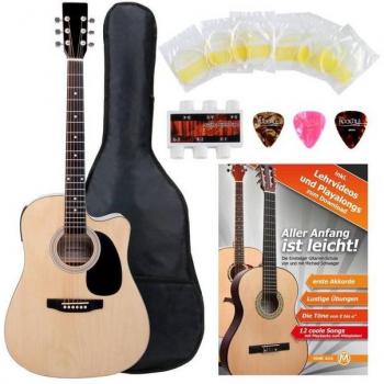 Starter-Set Westerngitarre mit Tasche und Plektren