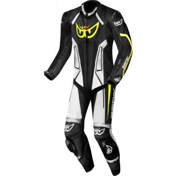 Berik Losail-R tuta in pelle canguro un pezzo perforata Nero e Bianco 58