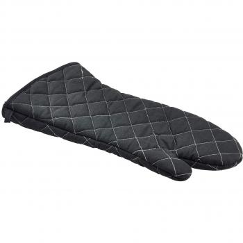 Genware Burnproof Oven Mitts 43cm Black