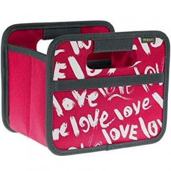 Boîte pliante avec poignées et poches en filet élastique, charge maximale de 30 kg, en Polyester, teinte Rose/amour, Mini