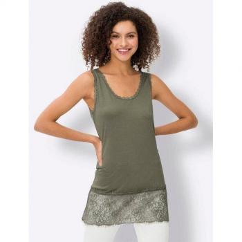 Débardeur viscose kaki longue, tissu doux et léger