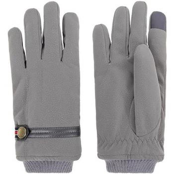 Men's Winter Gloves Touch Screen PU Leather Warm Thick Cashmere Outdoor Driving