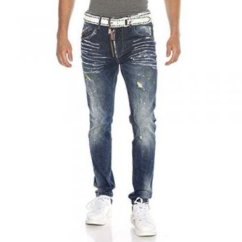 5-Pocket-Jeans CIPO & BAXX Herren, Größe 31, Länge 32, blau