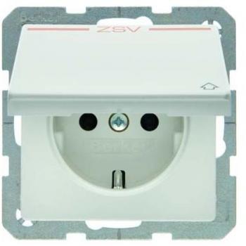 Berker Steckdose SCHUKO Q.1 mit Klappdeckel und ZSV Aufdruck