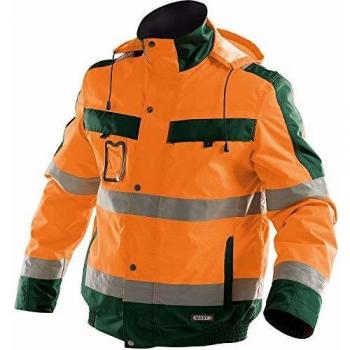 Dassy Lima Winterjacke mit Warnschutz, Neonorange/flaschengrün, Größe XS