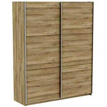 Armoire Coulissante 2 Portes en Chêne Kronberg – PEGANE – 178,7 × 223,7 × 64,7 cm
