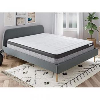 Suite Prestige 140×190 – Lit noirâtre, sommier lattes, mousse haute performance & mémoire