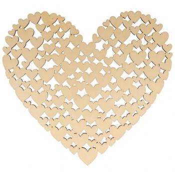 White Wood Heart Ornament from ARTEMIO