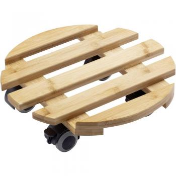 Bamboo Plant Caddy with 4 Casters