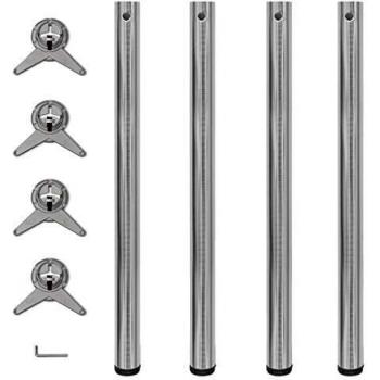 4 Adjustable Height Table Legs Nickel 870 mm