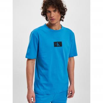 Calvin Klein Herren Loungewear T-Shirt mit Label-Print in Royalblau, Größe S