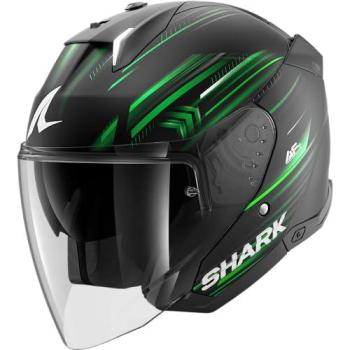 Casco Moto Jet Shark SKWAL i3 JET LIGHT‑BLUR Nero Verde Bian Taglia XS
