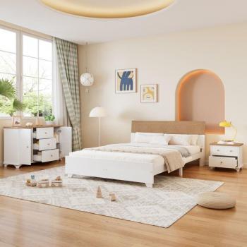 Cameretta in stile moderno: letto 160x200, comodino, cassettiera