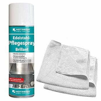HOTREGA Edelstahlreiniger 500ml mit 2x Mikrofasertuch