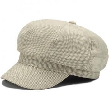 Spring Autumn Plaid Cap for Women