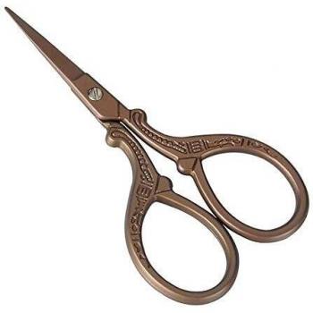 HITOPTY Retro Bronze Knitting Scissors, Stainless Steel Construction