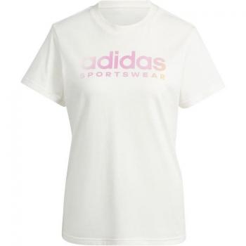 Camiseta adidas Soft Side Linear GT para mujer en color blanco