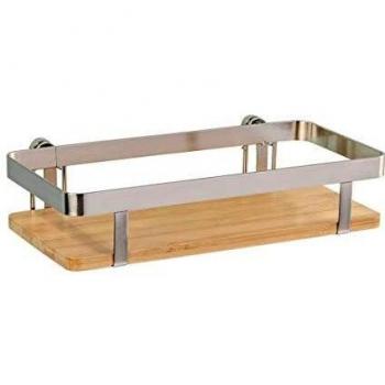 Wenko 54802100 universale scaffale mensola Premium della cucina in metallo nichelato con dimensioni di 12 x 25 x 5.5 cm e finitura argento opaco