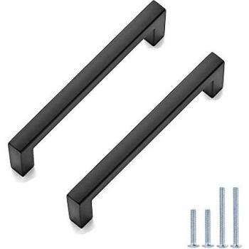 Black Kitchen Cupboard & Bathroom Door Handles, 20 Pack – LSJ12BK160