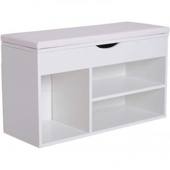 Wooden Shoes Organizer Cabinet with Seat