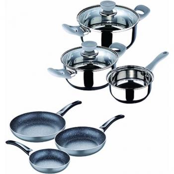 Set de Sartenes y Batería de Cocina San Ignacio Marble 5 Piezas