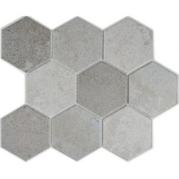 Tuile Murale Hexagonale Céramique Gris Zement