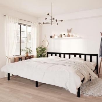 Mesa de Cama Negra Super King 180x200