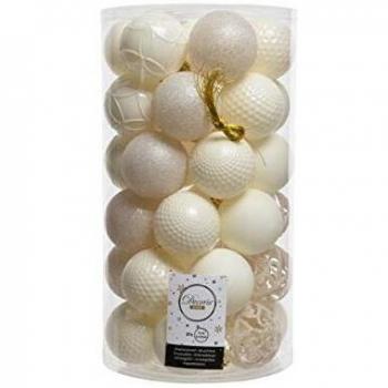 PALLINE ASSORTITE BIANCO CALDO 6CM 37PZ
