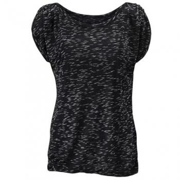 Lascana Viskose Kurzarmshirt mit Schulterraffung Schwarz Gr. 36/38