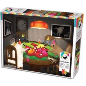 1000‑Teil-Puzzle „Katzen spielen mit Hippos“ von Cobble Hill