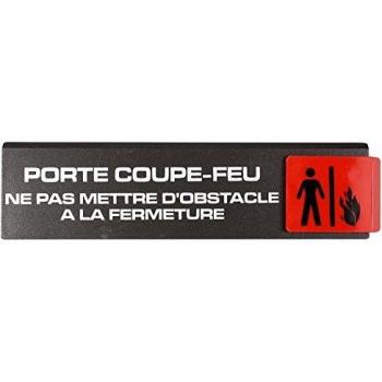 Plaque de porte coupe-feu design européen 175x45mm