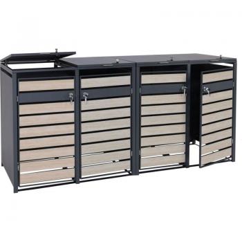 Set Completo di CopriBidoni HHG 352 (80×264×117 cm) in Acciaio Inox