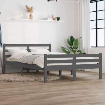 VidaXL Bed Frame Grey Solid Wood 120x200 cm