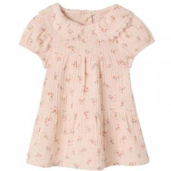 Robe Col Claudine pour Bébé Fille en Rose