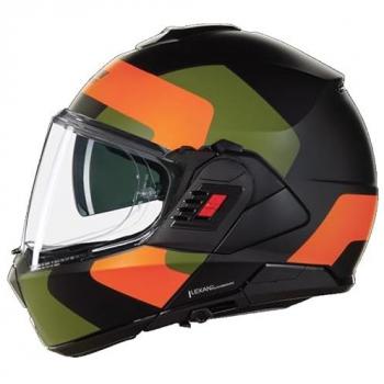 Casque Modulable Nolan N120-1 Omocromo Noir-Orange-Vert Taille M