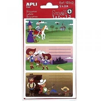 Pack de 9 Etiquetas Escolares con Diseño Medieval APLI
