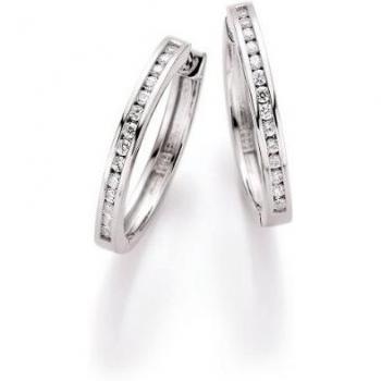 Esprit Damen-Klappcreolen 925 Sterling Silber mit Zirkonia