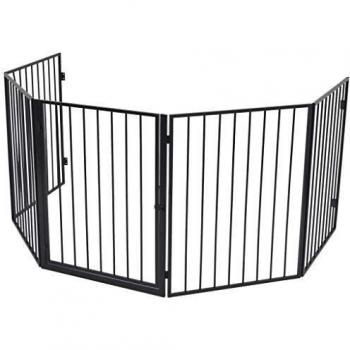Pet Fireplace Enclosure Steel Black